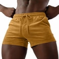 thumbnail image 3 of lcziwo Mens Athletic Shorts Relaxed Fit Outdoor Elastic Waist Hiking Shorts with Pockets Corduroy Beach Casual Drawstring Chino Shorts Yellow XL, 3 of 7