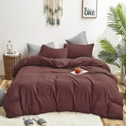 Brick Red Comforters Twin Solid Color Bedding Sets for Women Men Teens Soft Cotton Modern Pure Dark Color Quilts Kids Gi