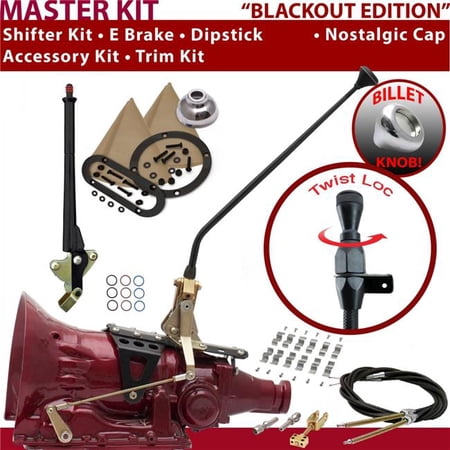 American Shifter 904 Shifter Kit Black 16 in. E Brake Cable Clamp Trim Kit Dipstick for F1DA9