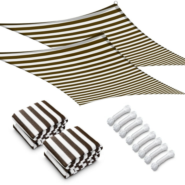 Yescom 2 Pack 19x13 Ft 97% UV Block Rectangle HDPE Sun Shade Sail Canopy Poolside Yard