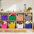 thumbnail image 5 of 36 Pcs Plastic Cubby Bins Book Bins for Classroom Bulk Classroom Organizer Toy Storage Baskets Stackable Storage Containers for Home Office School Library Nursery Playroom(Bright Color), 5 of 6