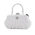 thumbnail image 4 of Pearl Clutch Bag for Women Evening Wedding Party Bridal Handbag Ladies Beaded Clutch Purse/White, 4 of 5
