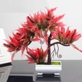 thumbnail image 4 of Simulación de árbol artificial en maceta Planta en maceta Oficina en casa Centro de mesa Adorno de árbol falso, rojo oscuro Advancent HA7029-01B, 4 of 6