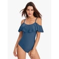 thumbnail image 2 of BEACHGIRL Women One Piece Swimsuit off Shoulder Flounce Swimwear Ruffle Bathing Suit Spaghetti Strap, 2 of 9