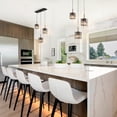thumbnail image 6 of LNC 3-Light Modern  3-Light LED Smoke-Gray Cluster Pendant Light with Ribbed Glass, 6 of 15