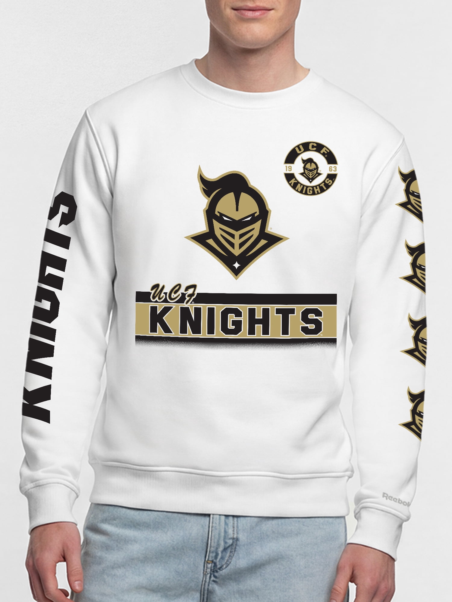 Central Florida Knights Reebok Mens White Crew Sweatshirt