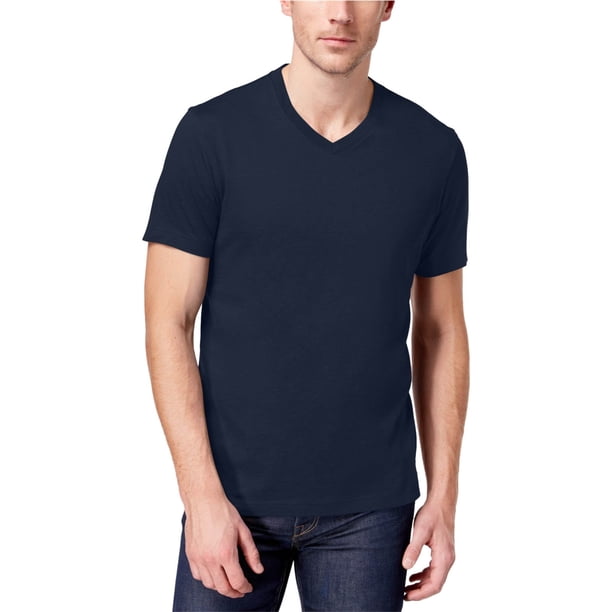 Camiseta básica Club Room SS para hombre, azul, extragrande