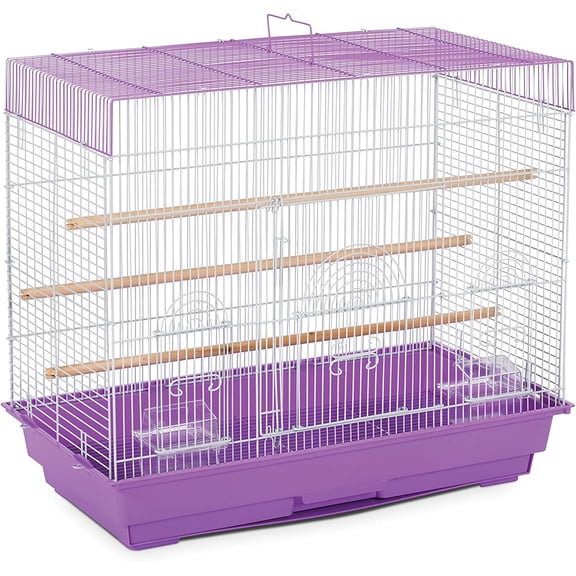 Premium Flight Cage for Small Birds, 26"L x 14" x 20"H, Lilac & White