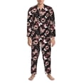 thumbnail image 3 of Sikiie Butterfly Mens Pajama Set, Soft Warm Long Sleeve Sleepwear, Cozy Button-Down Pjs for Men-Large, 3 of 7