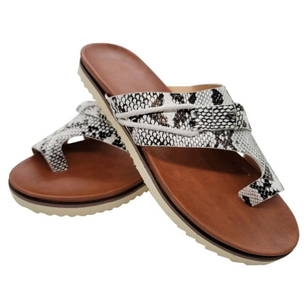 

BRISEZZS Slide Sandals for Women- Casual Open Toe New Style Beach Summer Flat Slide Sandals #406 White-40