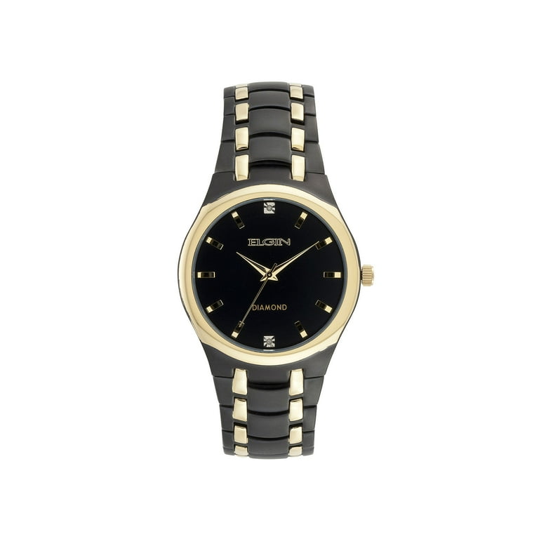 Elgin Adult Male Analog Watch in Black and Gold with Black Dial FG8021 Walmart