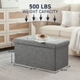 thumbnail image 2 of Ornavo Foldable Tufted Linen Large Storage Ottoman Bench Foot Rest Stool/Seat - 15" x 30" x 15"- Grey, 2 of 6