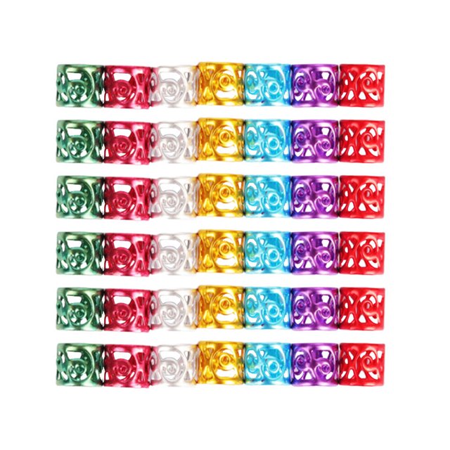 unbranded 100Ud Accesorios Para Peluca Cuffs Para Dreadlocks En Metal Multicolor Decorativos