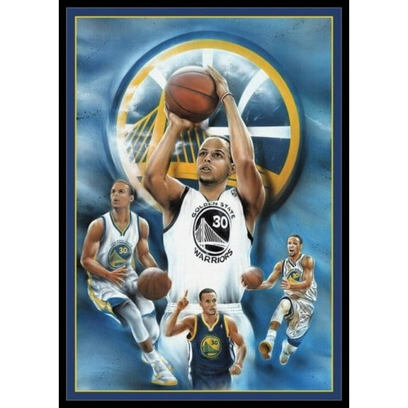 Stephen Curry Collage Laminated & Framed Poster (24 x 36)