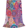 thumbnail image 3 of Boho Throw Blanket for Bed Couch Colorful Bohemian Collage Cozy Soft Fleece Blanket for Women Men Adults Flannel Comfy Warm Blankets for Winter Decorative Lightweight Microfiber Blankets 50x60 Inches, 3 of 6