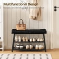thumbnail image 4 of Shoe Bench, 3-Tier Shoe Rack, Entryway Bench with Storage and Cushion, for Hallway, Foyer, Bedroom, Black, 4 of 9