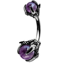 Oufer Dragon Claws Belly Button Ring, Amethystv,6 Piece