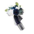 thumbnail image 4 of Tachiuwa Wedding Bridal Bouquet Decor Boho Rustic Tossing Bouquet Artificial Rose Flowers for Wedding Party Festival Valentine's Day , Blue, 4 of 9