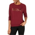 thumbnail image 2 of Carbon Copy Womens Wine Sweatshirt, Red, X-Small, 2 of 2