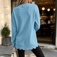 thumbnail image 5 of Xaqiouau Womens Oversized Crewneck Sweatshirt Scalloped Hem Long Sleeve Pullover Tunic Top Loose Fit Lightweight Casual Fall Winter Tops, 5 of 7