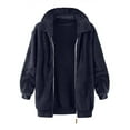 thumbnail image 3 of Fanxing Sherpa Fleece Hoodies for Women Full Zip Long Sleeve Jacket Coat Solid Long Sleeve Sweatshirts Jacket Outerwear Coats, 3 of 5