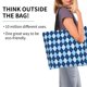 thumbnail image 2 of Balery Blue Squares Bolsa Tote Estilo Estético con Cremalleras, Bolsa de Hombro, Bolsa de Compras Grande y Plegable, 2 of 8