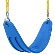 Swing-N-Slide Heavy Duty Blue Swing Seat with Yellow Coated Chains, Swing Set Swing for Kids with 250 Pound Weight Limit