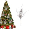 thumbnail image 2 of 32in Christmas Decorative Branch – Glittered Long Stem with Berries & Sequins – Gold Powder Party Picks for Holiday Centerpieces, Vases, Wreaths, 2 of 5