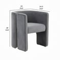 thumbnail image 5 of Cid 24 Inch Accent Chair, Soft Gray Velvet, Curved Backrest, Panel Base, 5 of 5