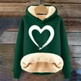 thumbnail image 5 of Yeaiivve Winter Hoodies for Women Winter Warm Fleece Sherpa Lined Hooded Sweatshirt Long Sleeve Thicken Thermal Pullover Tops Green M, 5 of 6