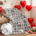 thumbnail image 5 of Beautynvta Valentine's Day Blanket, Gray Bowknot Plaid Printed Throw Blanket, Soft Plush Flannel Blanket Office Nap Blanket for Sofa Couch Bedroom, 59x39.4 Inch, 5 of 6