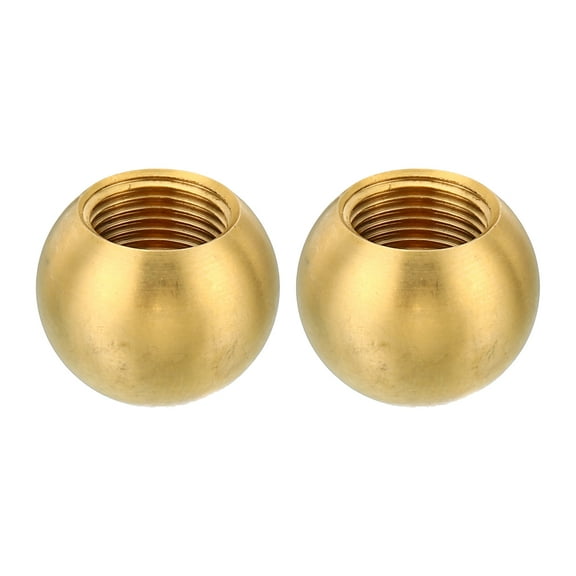 Uxcell M12x1 Thread Lamp Finials Cap Knob Brass Ball Lamp Decoration Screw Caps for Lamp Harp's Top Lamp Shade 2 Pack