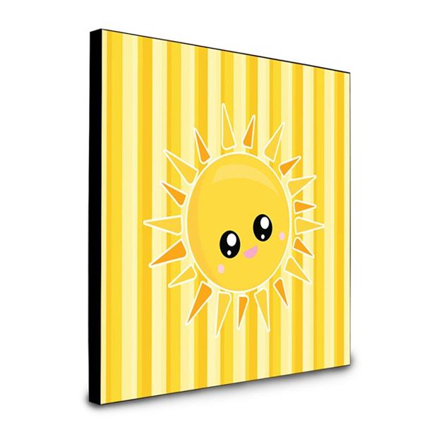 Carolines Treasures 7071up 8 X 8 X 0 625 In Sunshine Sun Face On Stripes Artwork Panel Wall Decor Walmart Com Walmart Com