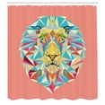 thumbnail image 2 of Ambesonne Zoo Shower Curtain, Colorful Animals Geometric Art, 69"Wx70"L, Pastel Pink, 2 of 4
