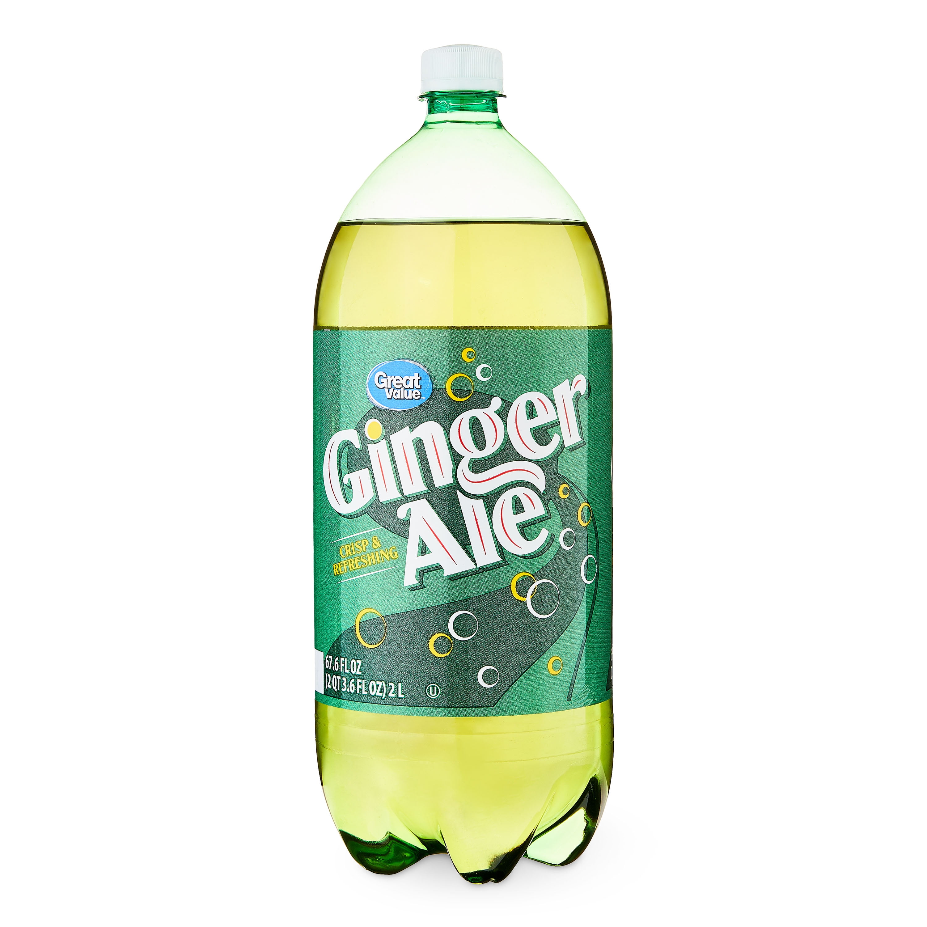 Great Value Caffeine-Free Ginger Ale, 2 Liter Bottle, Refreshing Ginger Soda