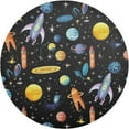 thumbnail image 2 of Round Braided Placemats Set of 6,Planet Flyer Washable Dining Table Durable PVC 15 Inch Non-Slip Heat Resistant Place Mats for Table Decor Home Decor, 2 of 7