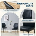 thumbnail image 5 of Hi loPres Set of 4 Modern Dining Chairs, Black PU Leather Side Chairs with Ergonomic Vertical Striped Back and Black Metal Legs for Kitchen, Office, 5 of 7