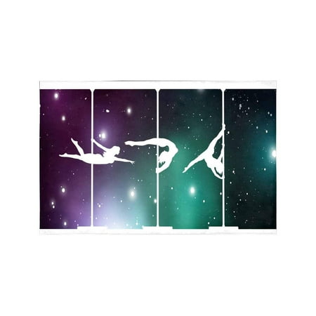 MKHERT Silhouettes of Female Pole Dancers On Galactic Space Background Placemats Table Mats for Dining Room Kitchen Table Decoration 12x18 inch,Set of