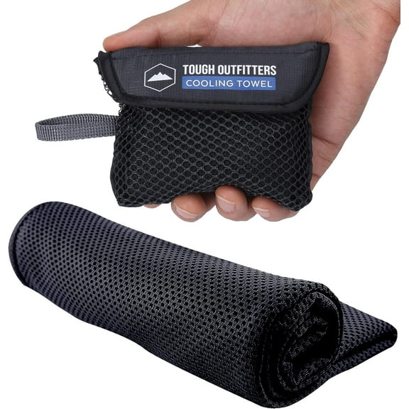 Tough Outdoors Polyamide/Polyester Cooling Towel, Black