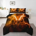 thumbnail image 2 of Erosebridal Chic Lightsaber Bedding Sets Queen with Comforter, Orange Duvet Insert, Lightning Decor, Reversible 3-Piece, 2 of 8