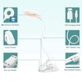 thumbnail image 5 of Lámpara de escritorio con clip de lectura recargable de 28 LED 【Blanco y ámbar】 Lámpara con clip flexible de 9 modos de brillo para bloquear la luz azul para leer libros, escritorio, Ch, 5 of 5