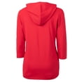 thumbnail image 3 of Women's Cutter & Buck Red Cleveland Guardians  DryTec Virtue Eco Pique Recycled 3/4-Sleeve Half-Zip Pullover Hoodie, 3 of 3