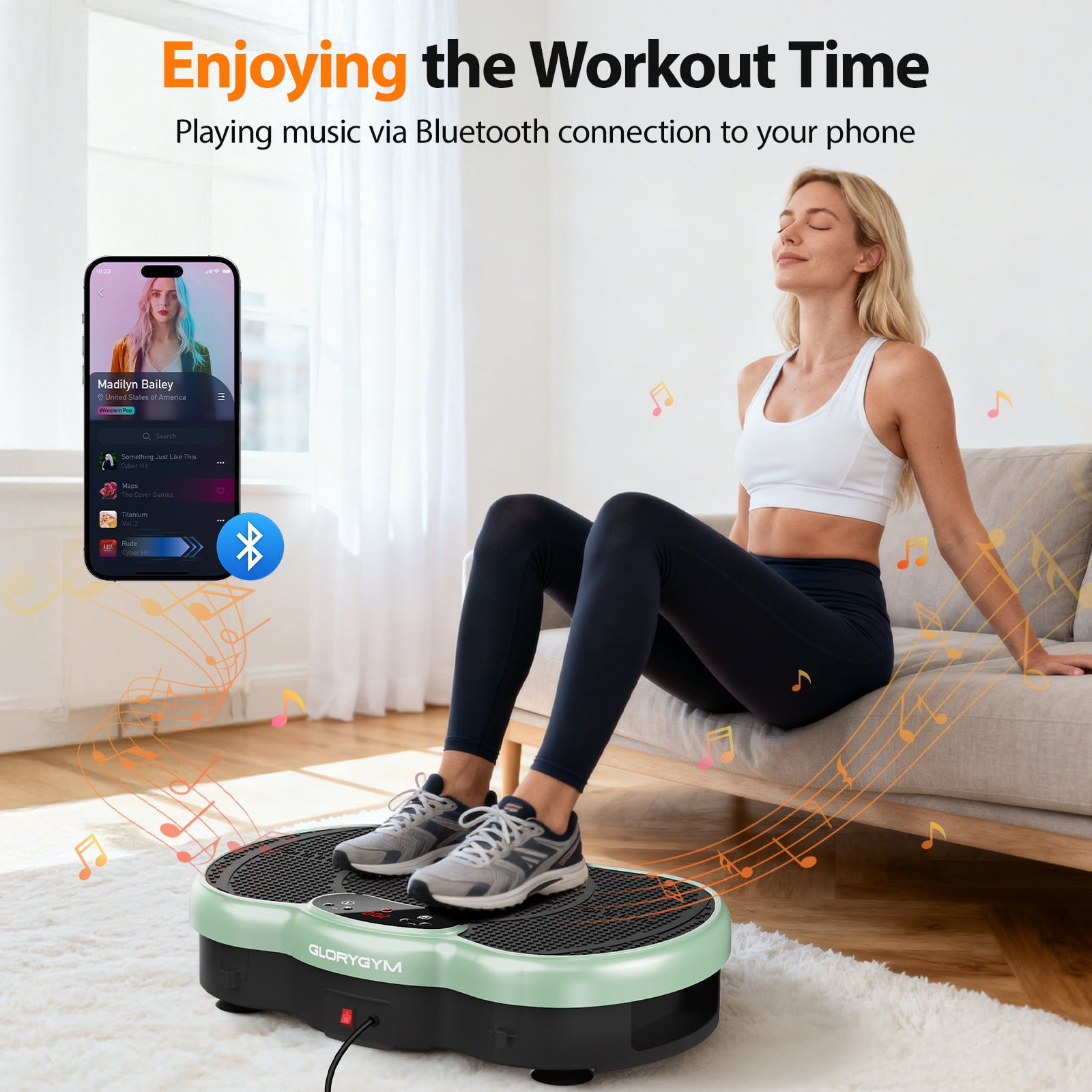 Anqdy Vibration Plate Exercise Machine Wellness-Focused Weight Loss Toning LCD Display Green