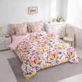 thumbnail image 3 of Castle Fairy Kids Teens Cartoon Butterflies Bedding Comforter Set 7pcs,Chic Flowers Queen Bedding Sets Super Cozy,Spring Garden Queen Sheet Sets,Microfiber Bedroom Decor,Reversible, 3 of 8