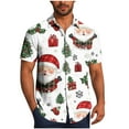 thumbnail image 2 of Muscularfit White Tshirts Print Funny Christmas T Shirt Short Sleeve Button Up Collared Men's Novelty Shirts,XL, 2 of 6