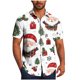 thumbnail image 2 of Blusa y camisa de manga corta con cuello vuelto para hombre, blusa informal de moda con cuello vuelto, blusa estampada de manga corta con botones, blusa de poliéster para hombre, 2 of 6