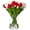 Red7pcs_White7pcs, variant on LOVE DOCK 14 Pieces Artificial Real Touch Tulips Fake Silk Flowers for Home Office Wedding Event Decoration (White, Without Vase)