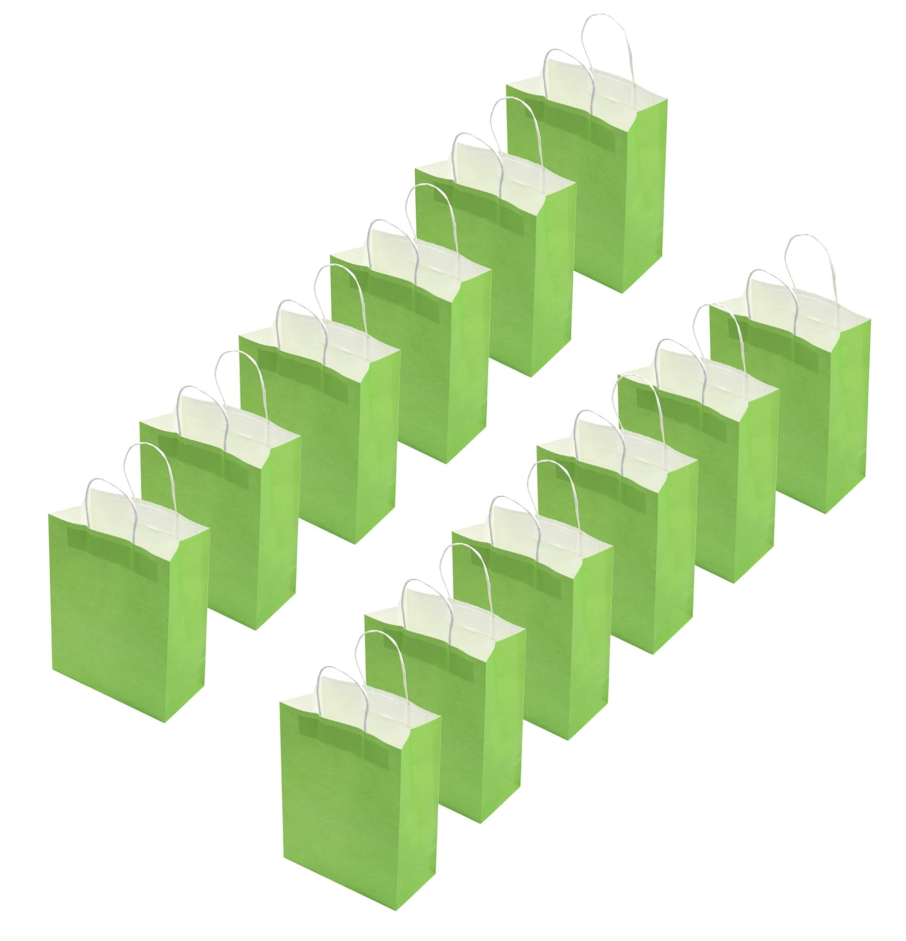 YYaaloa 50pcs Small Gift Bags with Handle Bulk Light Green Party Favor