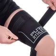 thumbnail image 2 of Pure Athlete Thigh Compression Sleeve - Adjustable Straps Quad Wrap Support Brace, Hamstring Upper Leg (2 Sleeves - Black, Large), 2 of 5