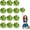 Black+Green, variant on 12 Pcs Cheerleading poms,pom poms Cheerleading with Finger Holes Metallic Foil Cheer Pom Pomsfor Dance, Matches, Team Spirit Sports (Black+Green)